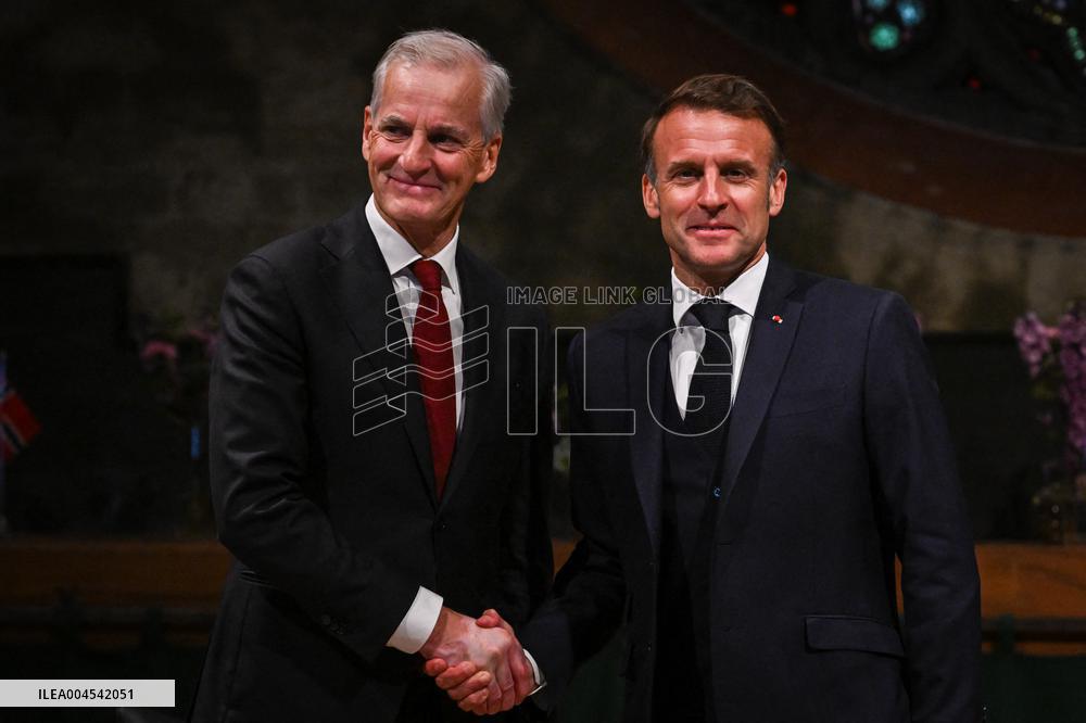 Emmanuel Macron visits Oslo FA