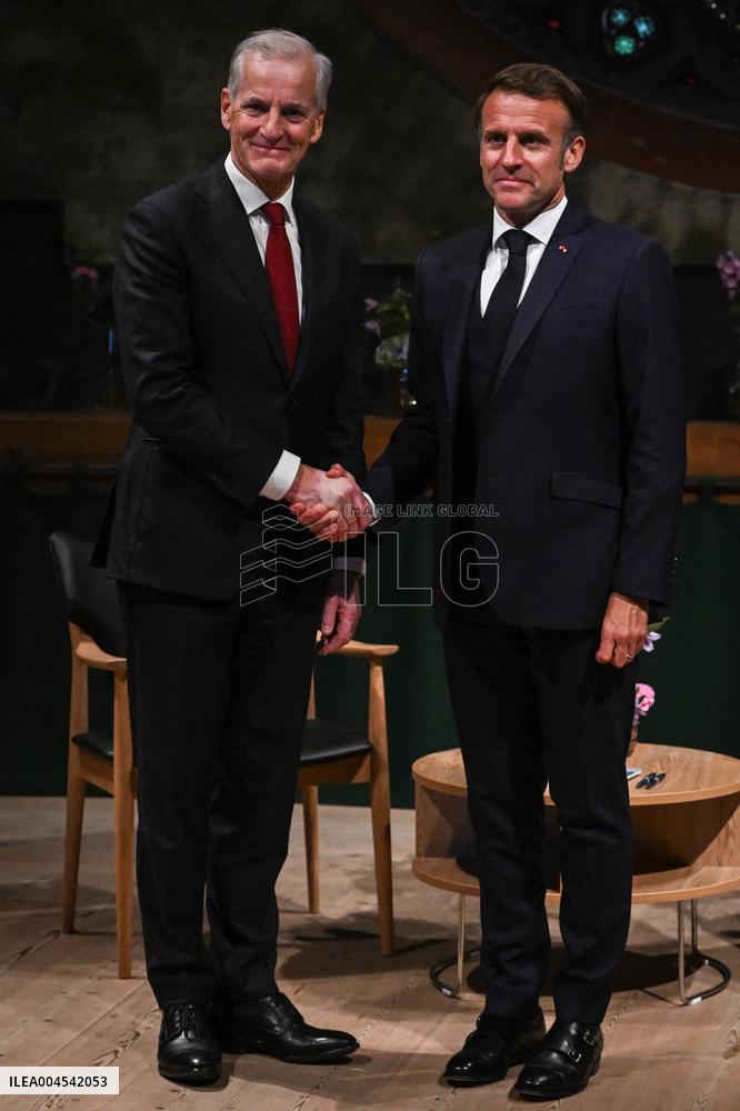 Emmanuel Macron visits Oslo FA
