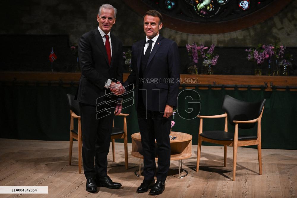 Emmanuel Macron visits Oslo FA