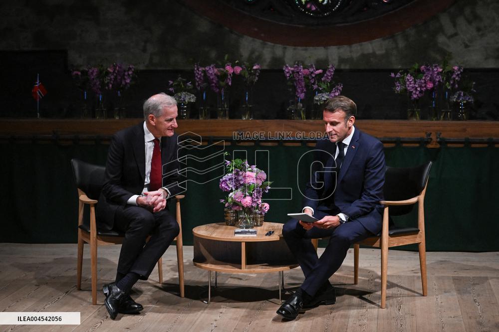 Emmanuel Macron visits Oslo FA
