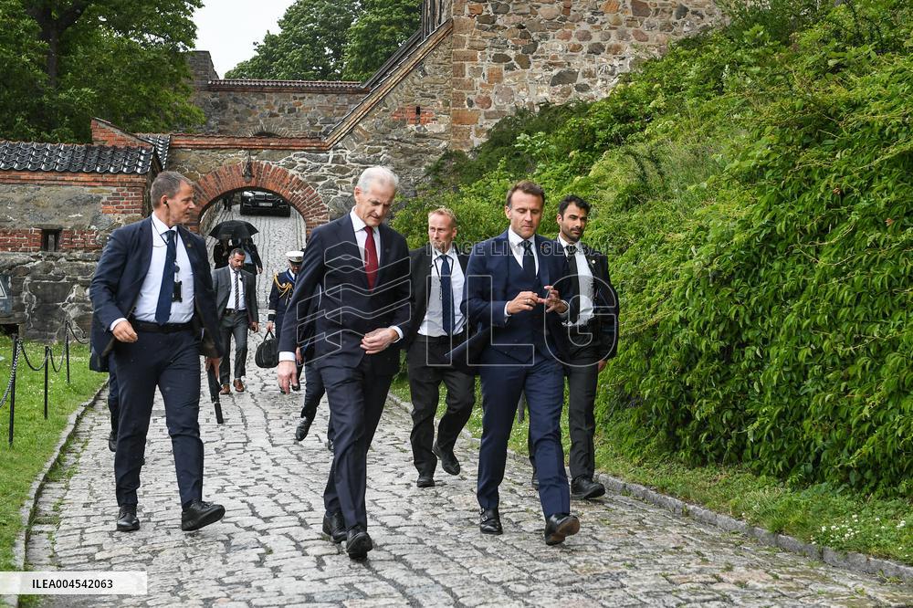 Emmanuel Macron visits Oslo FA