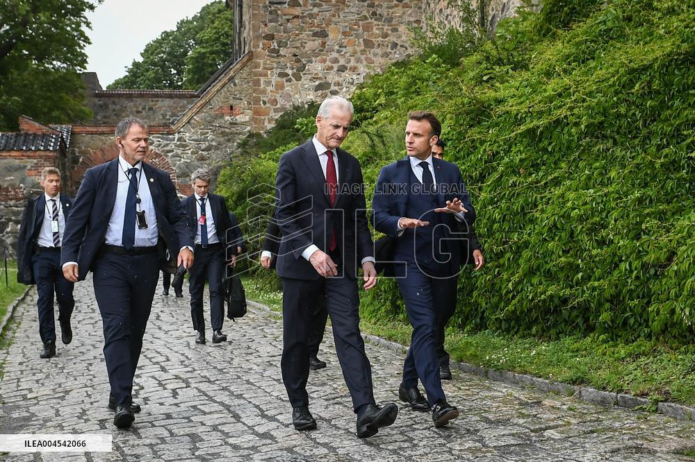 Emmanuel Macron visits Oslo FA