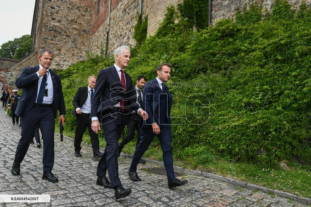 Emmanuel Macron visits Oslo FA