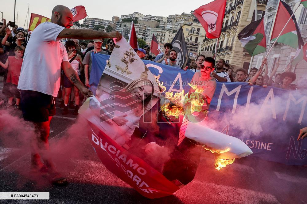 Protest March to the American Consulate - Naples