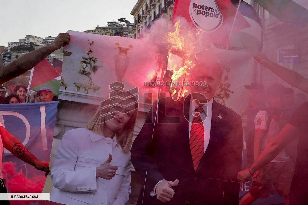 Protest March to the American Consulate - Naples