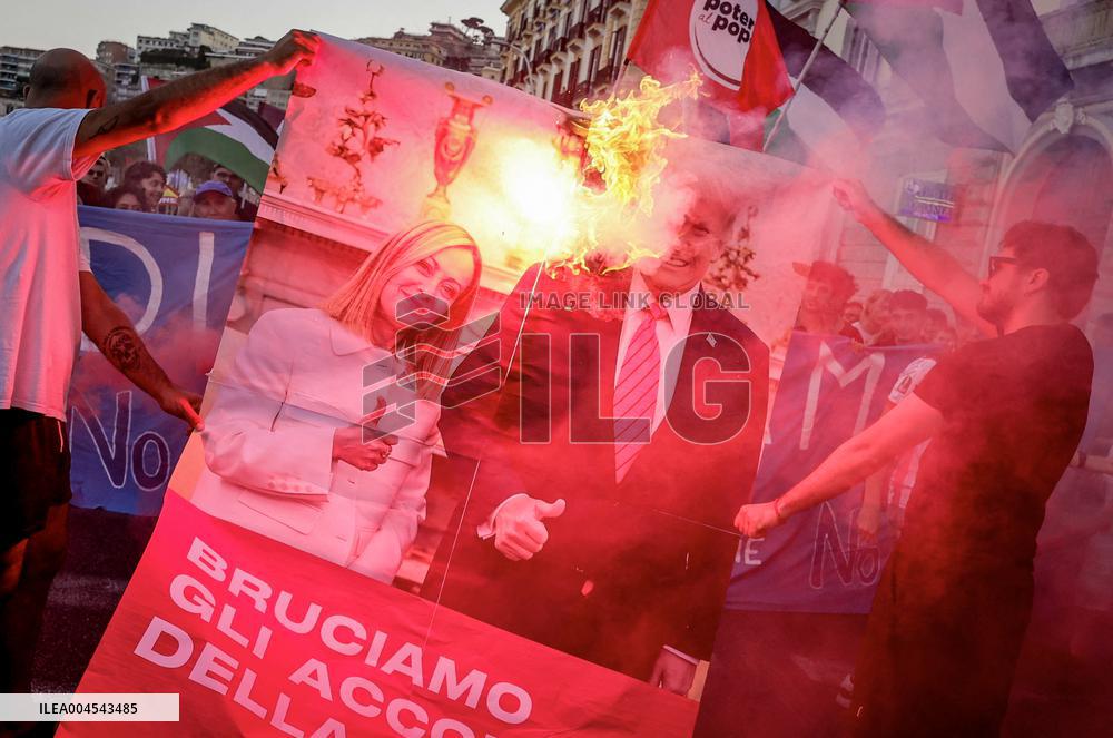 Protest March to the American Consulate - Naples