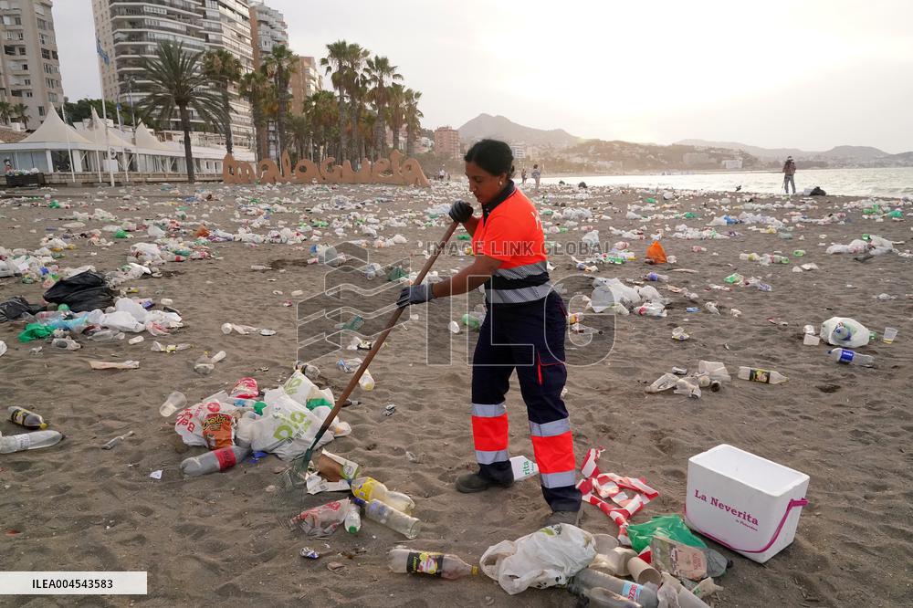 Garbage Collection After the Night of San Juan - Spain