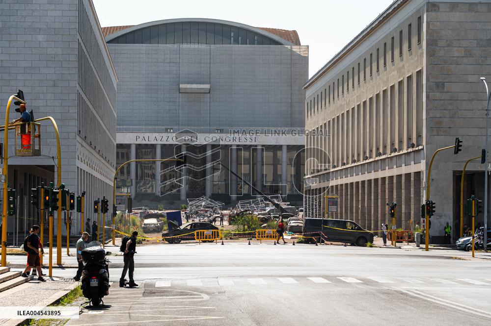 Ridley Scott Films 'The Dog Stars' in Rome - Italy