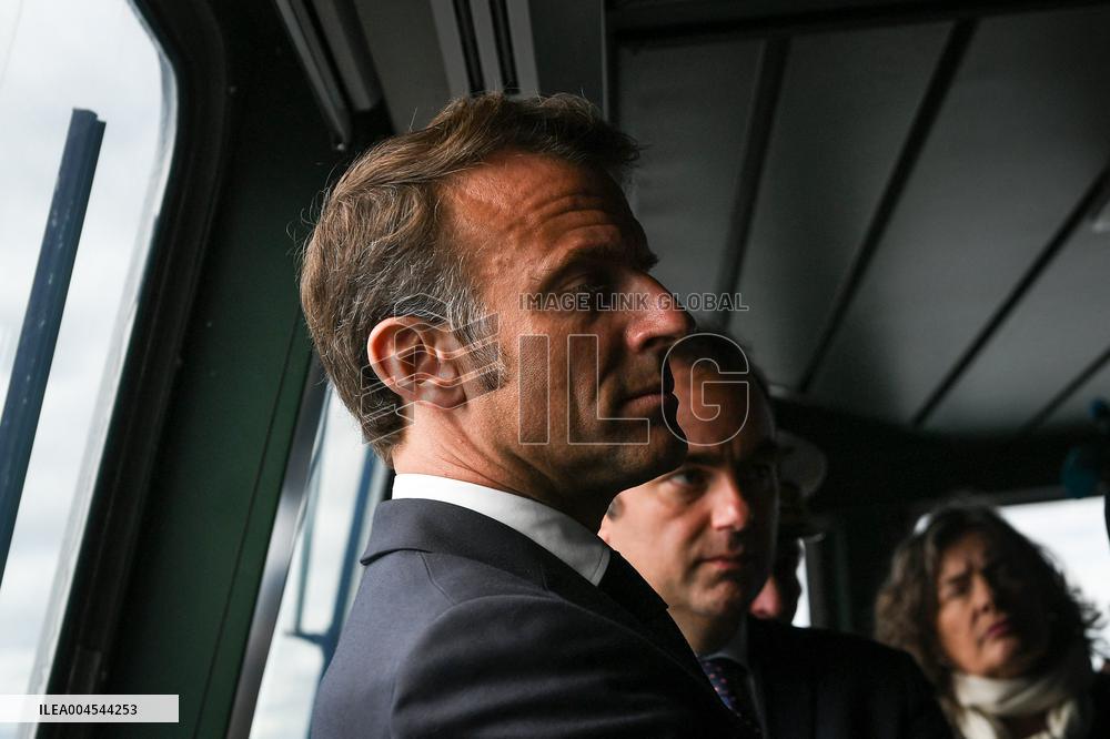 Emmanuel Macron visits the Normandie Frigate in Oslo FA