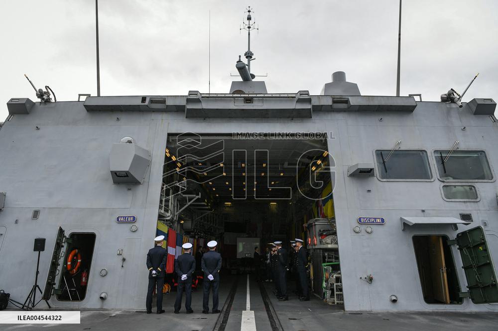 Emmanuel Macron visits the Normandie Frigate in Oslo FA