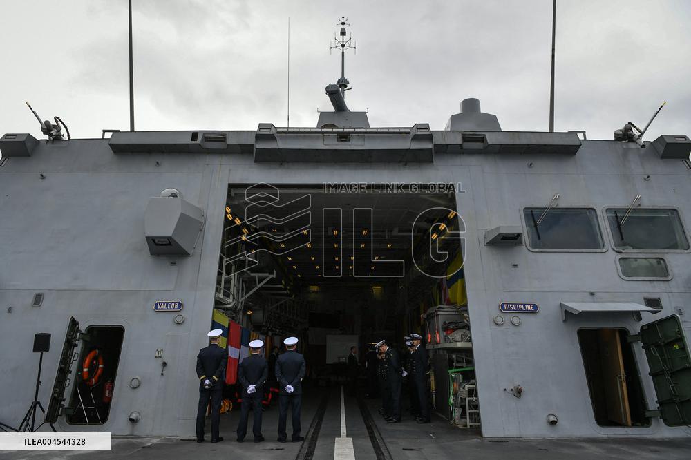 Emmanuel Macron visits the Normandie Frigate in Oslo FA