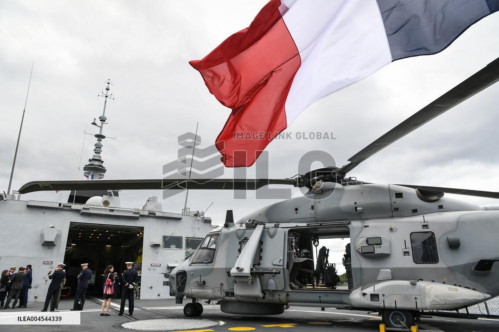 Emmanuel Macron visits the Normandie Frigate in Oslo FA