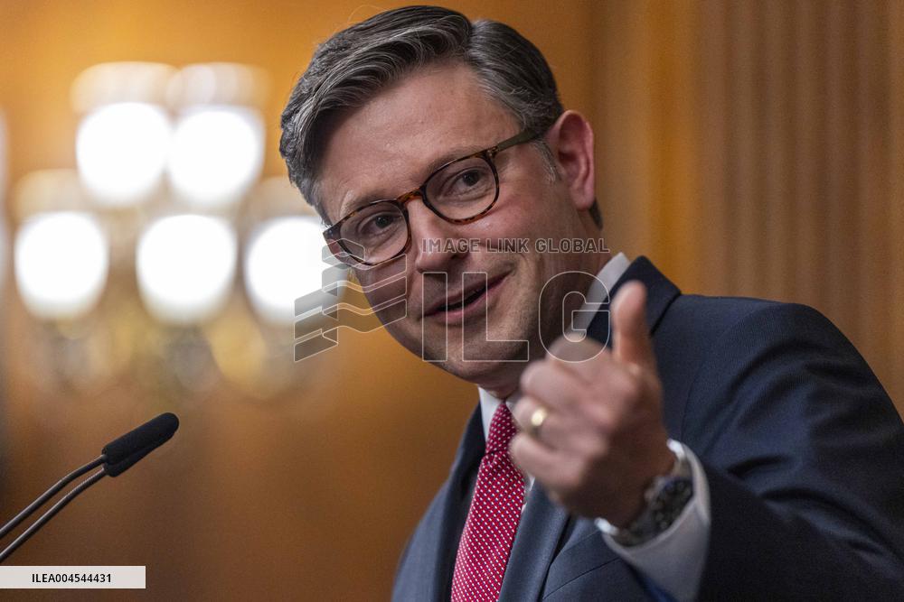 Speaker of the House Johnson holds a press conference