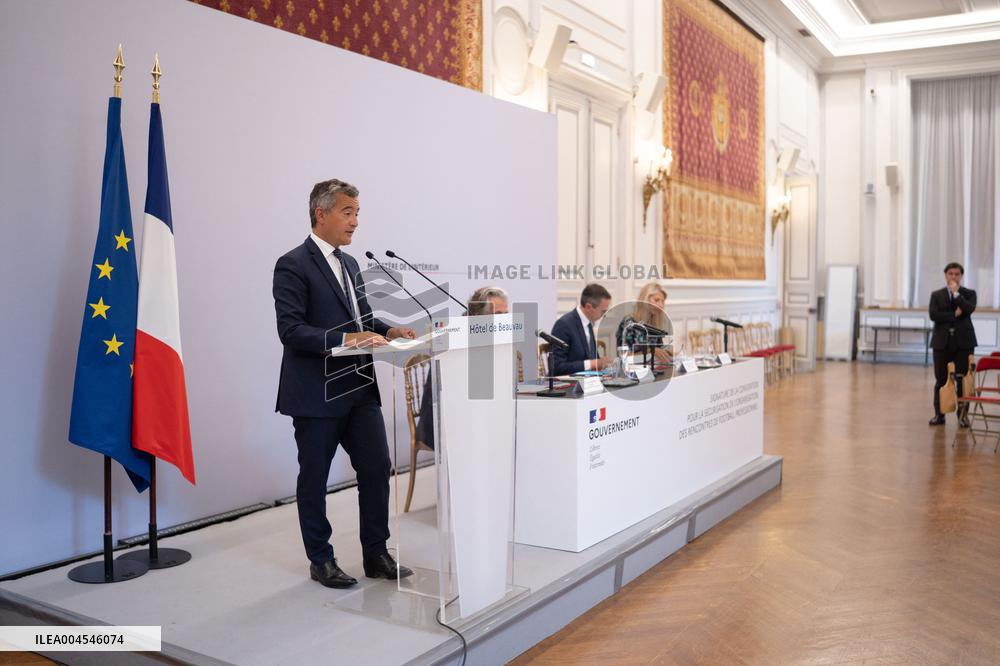 Signing of the agreement between the French government and the Professional Football League (LFP) - Paris AJ