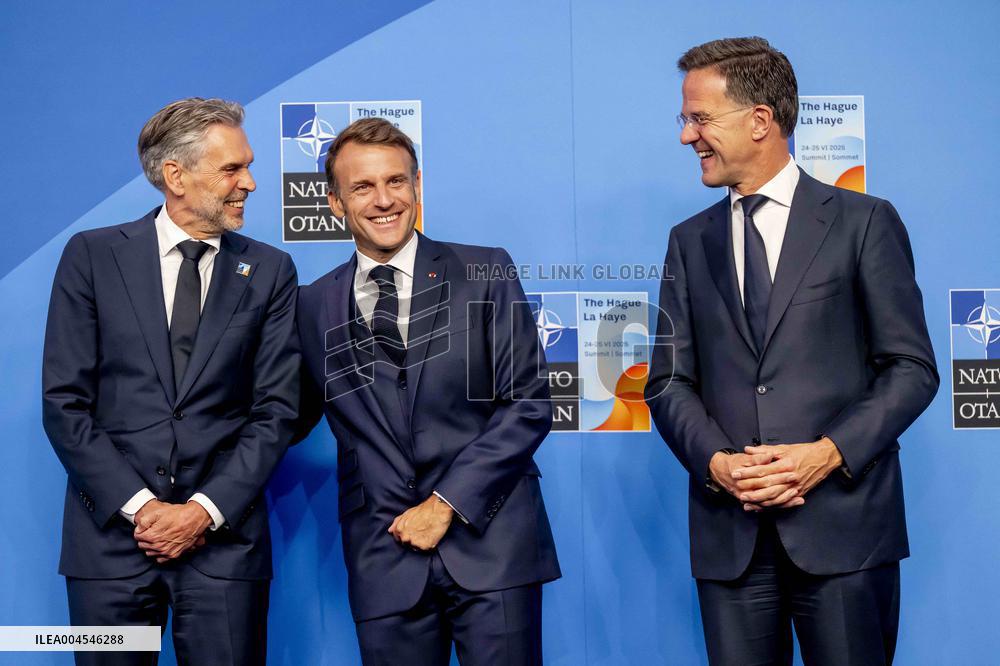 Macron Welcomed at NATO Summit in The Hague - Netherlands