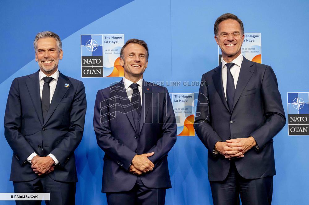Macron Welcomed at NATO Summit in The Hague - Netherlands