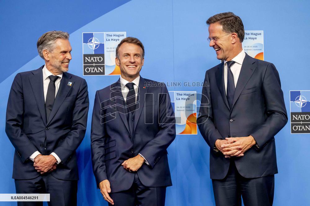 Macron Welcomed at NATO Summit in The Hague - Netherlands