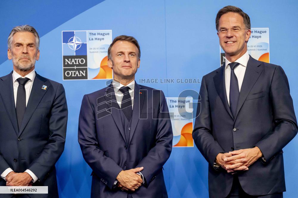Macron Welcomed at NATO Summit in The Hague - Netherlands