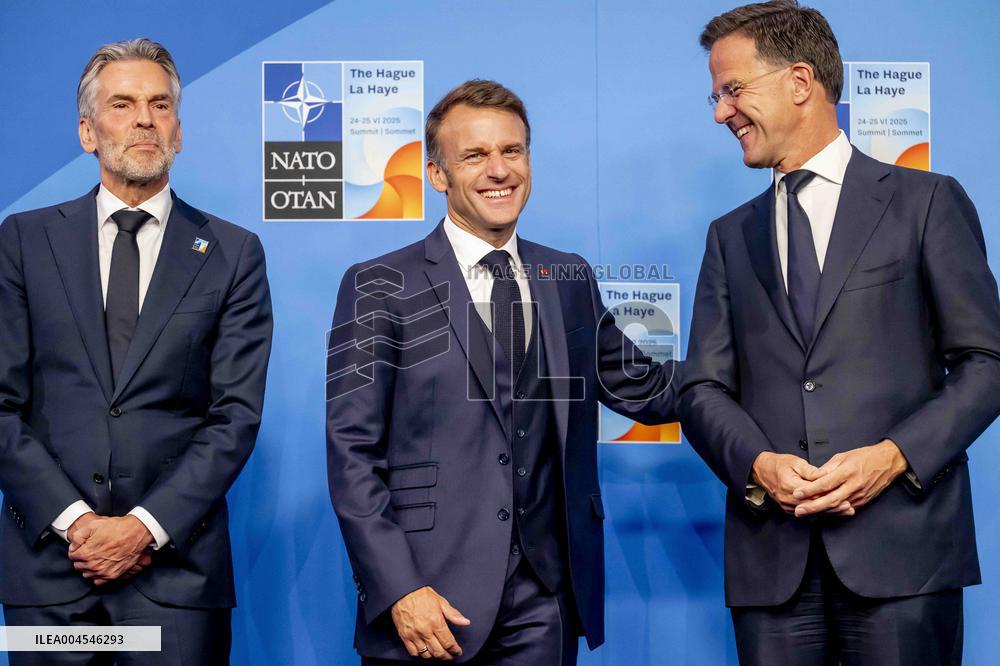 Macron Welcomed at NATO Summit in The Hague - Netherlands