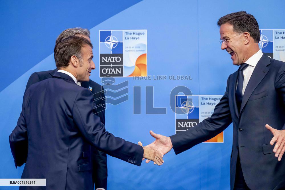 Macron Welcomed at NATO Summit in The Hague - Netherlands