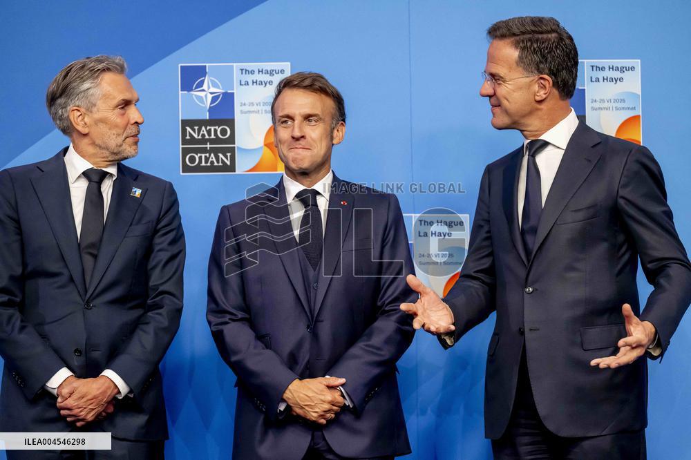 Macron Welcomed at NATO Summit in The Hague - Netherlands