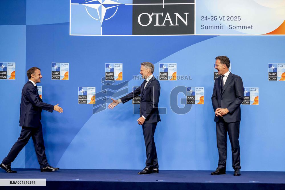 Macron Welcomed at NATO Summit in The Hague - Netherlands