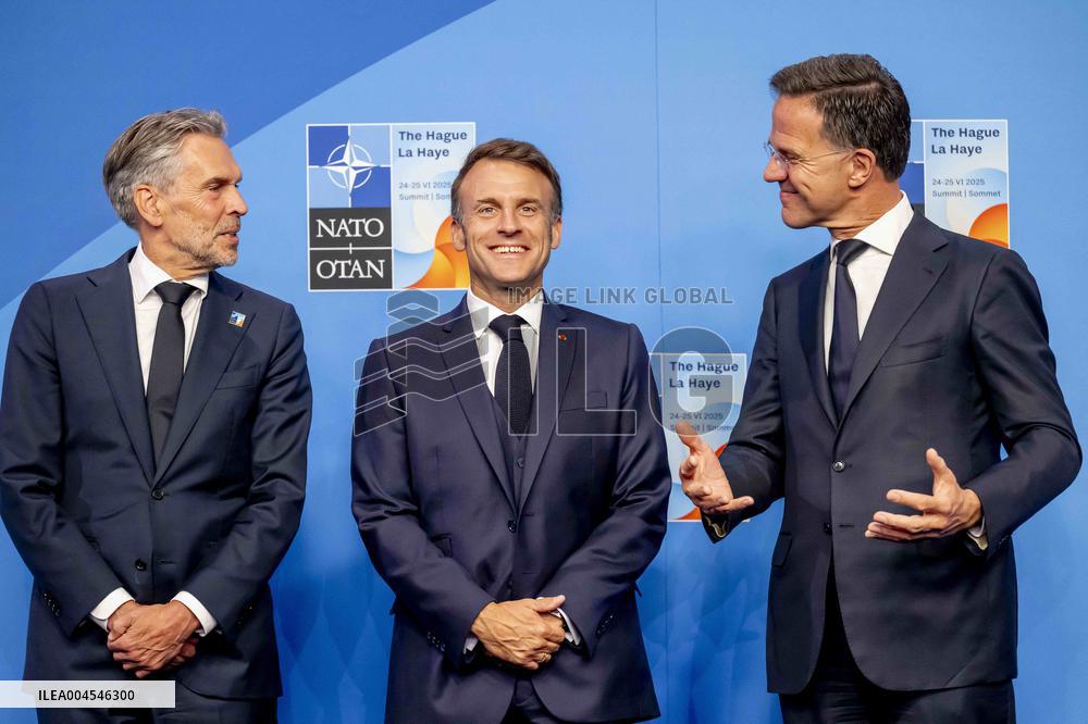 Macron Welcomed at NATO Summit in The Hague - Netherlands