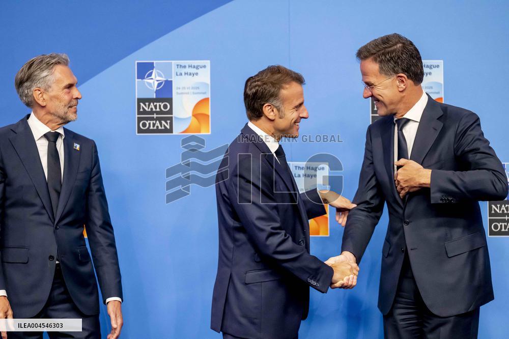 Macron Welcomed at NATO Summit in The Hague - Netherlands