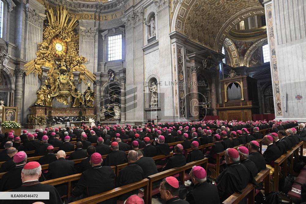 Pope Leo XIV Leads A Meditation For The Jubile of Bishops - Vatican