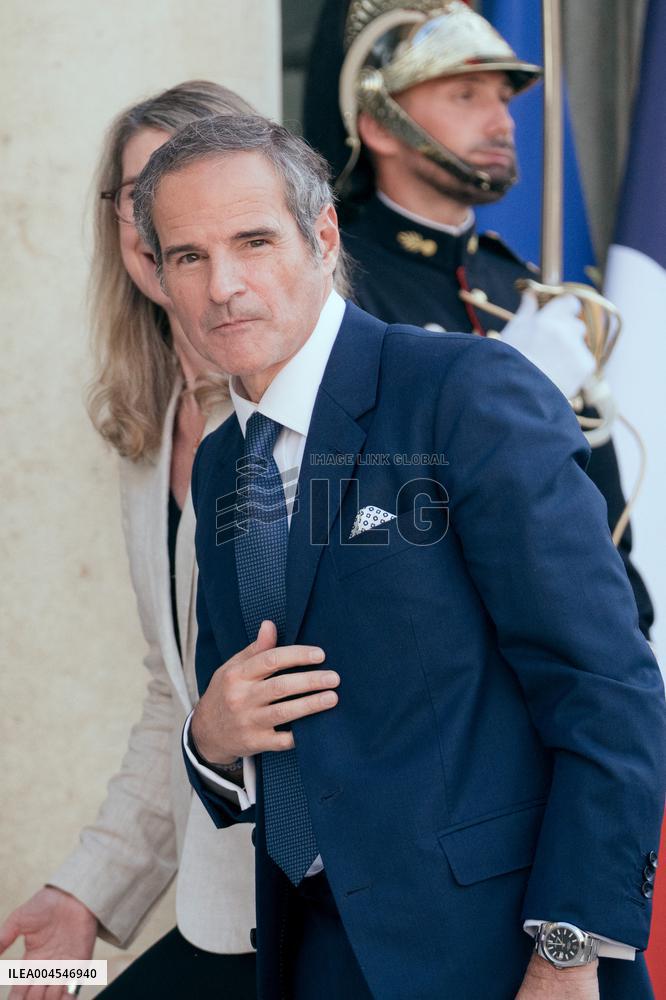 Director General of the International Atomic Energy Agency (IAEA) Rafael Grossi at the Elysee Palace - Paris AJ