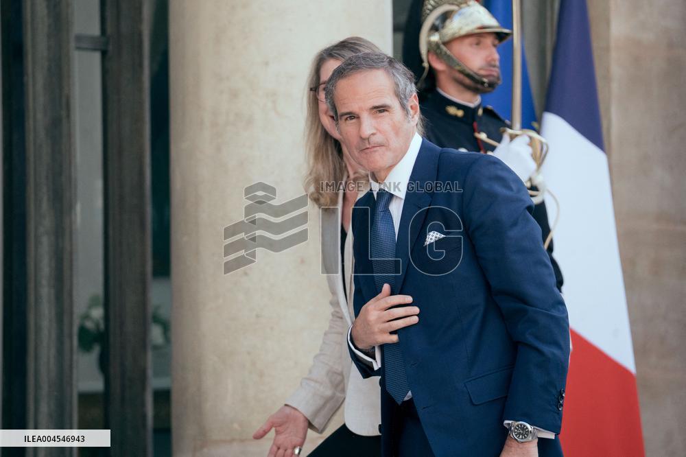 Director General of the International Atomic Energy Agency (IAEA) Rafael Grossi at the Elysee Palace - Paris AJ