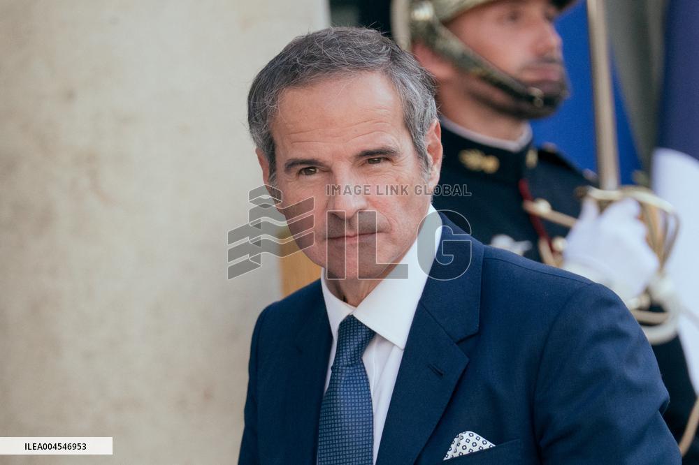 Director General of the International Atomic Energy Agency (IAEA) Rafael Grossi at the Elysee Palace - Paris AJ