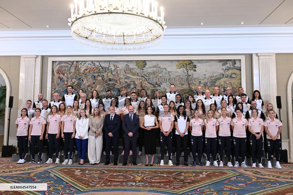 Queen Letizia At An Audience With The Women's National Football Team - Madrid