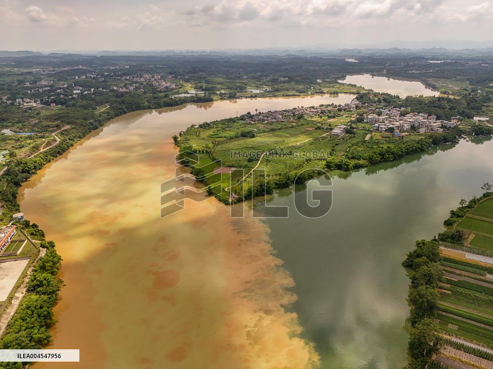 River Turbid Clear Scenery in Nanning