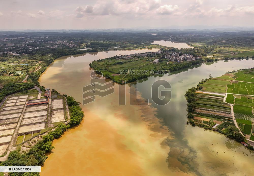 River Turbid Clear Scenery in Nanning