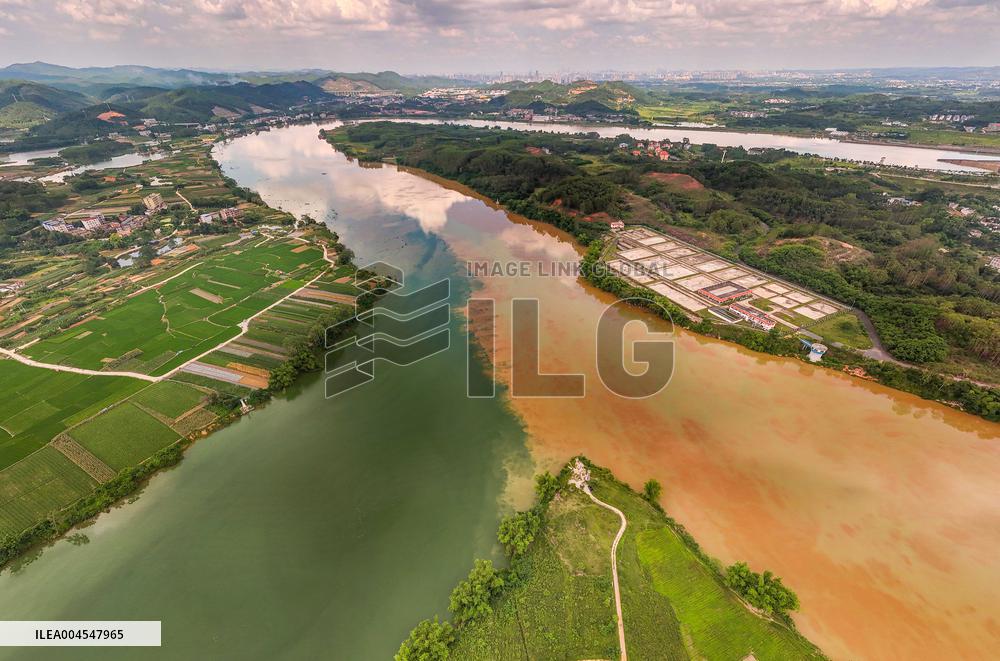 River Turbid Clear Scenery in Nanning