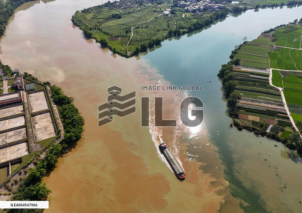 River Turbid Clear Scenery in Nanning