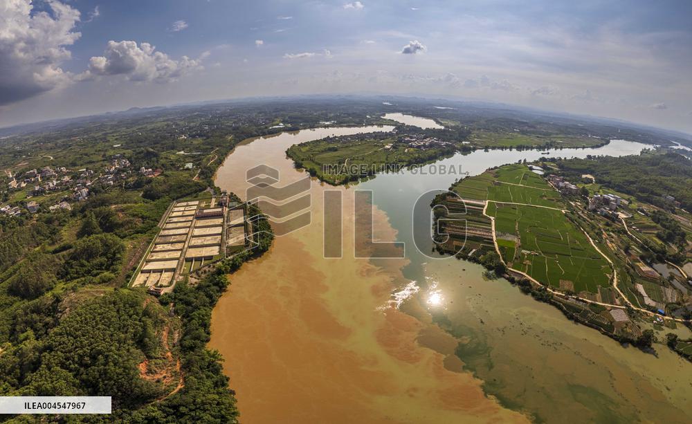 River Turbid Clear Scenery in Nanning