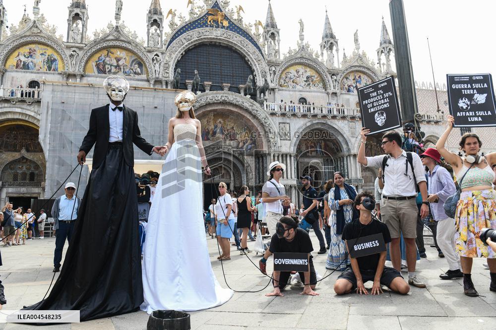 Extinction Rebellion Action Against Jeff Bezos’ Wedding - Venice