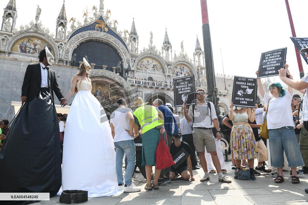 Extinction Rebellion Action Against Jeff Bezos’ Wedding - Venice