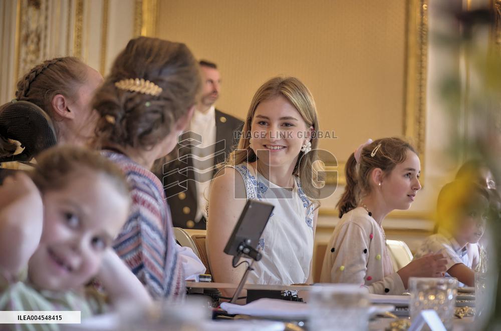Princess Elisabeth Hosts Young Patients at Royal Palace - Brussels
