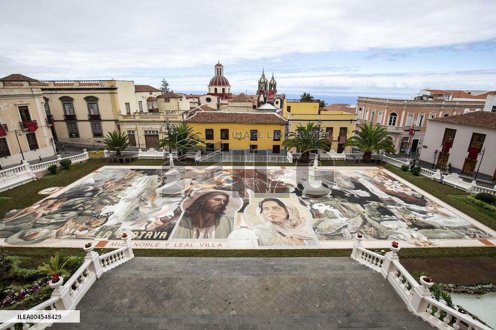 Carpet Made with Sand in The Church Square of La Orotava - Tenerife