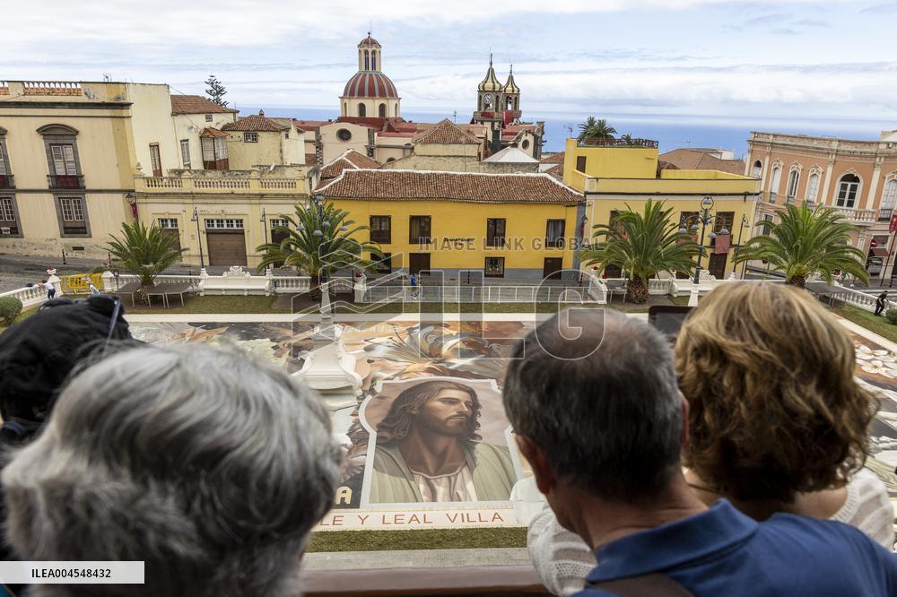 Carpet Made with Sand in The Church Square of La Orotava - Tenerife