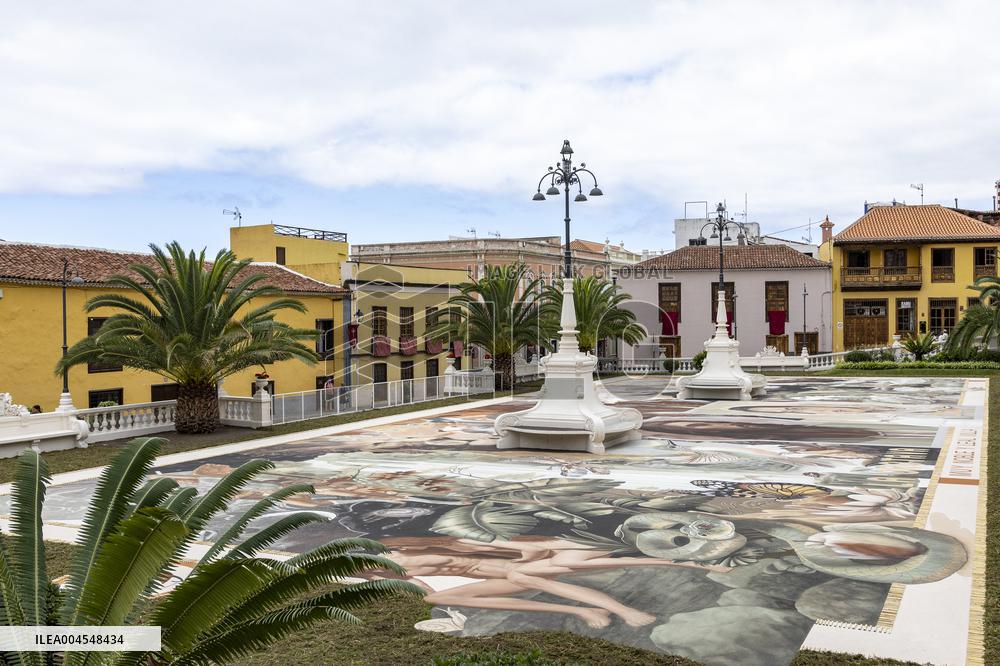 Carpet Made with Sand in The Church Square of La Orotava - Tenerife