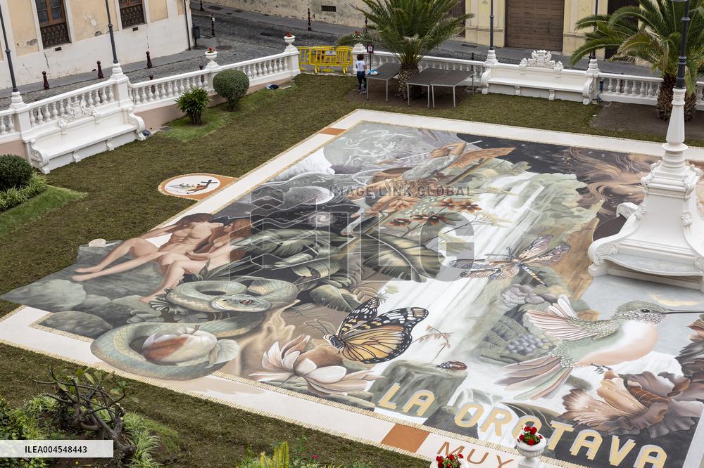 Carpet Made with Sand in The Church Square of La Orotava - Tenerife