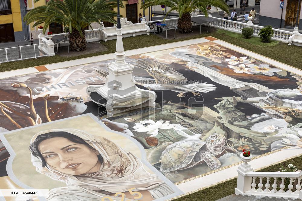 Carpet Made with Sand in The Church Square of La Orotava - Tenerife