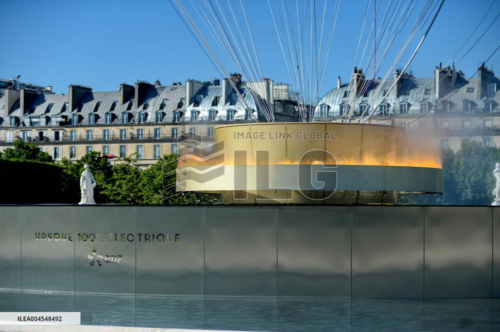 Olympic Cauldron In The Tuileries Gardens - Paris