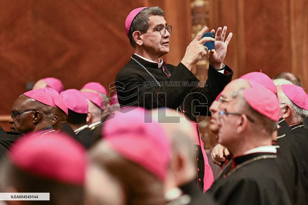 Pope Leo XIV Leads a Meditation as Part of Jubilee of Bishops - Vatican