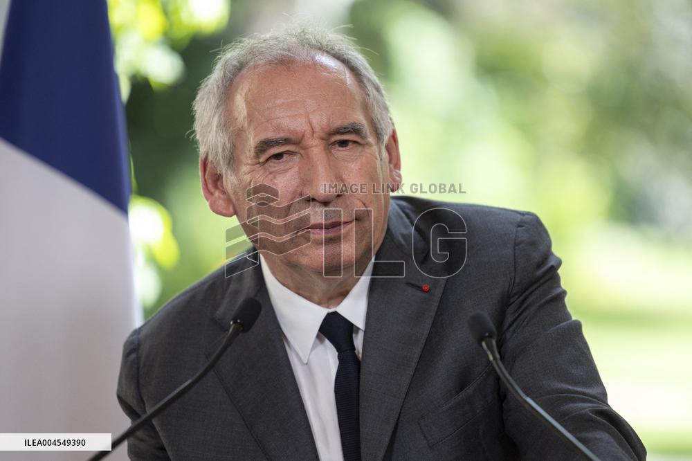 PM Bayrou Press Conference At Hotel De Matignon - Paris