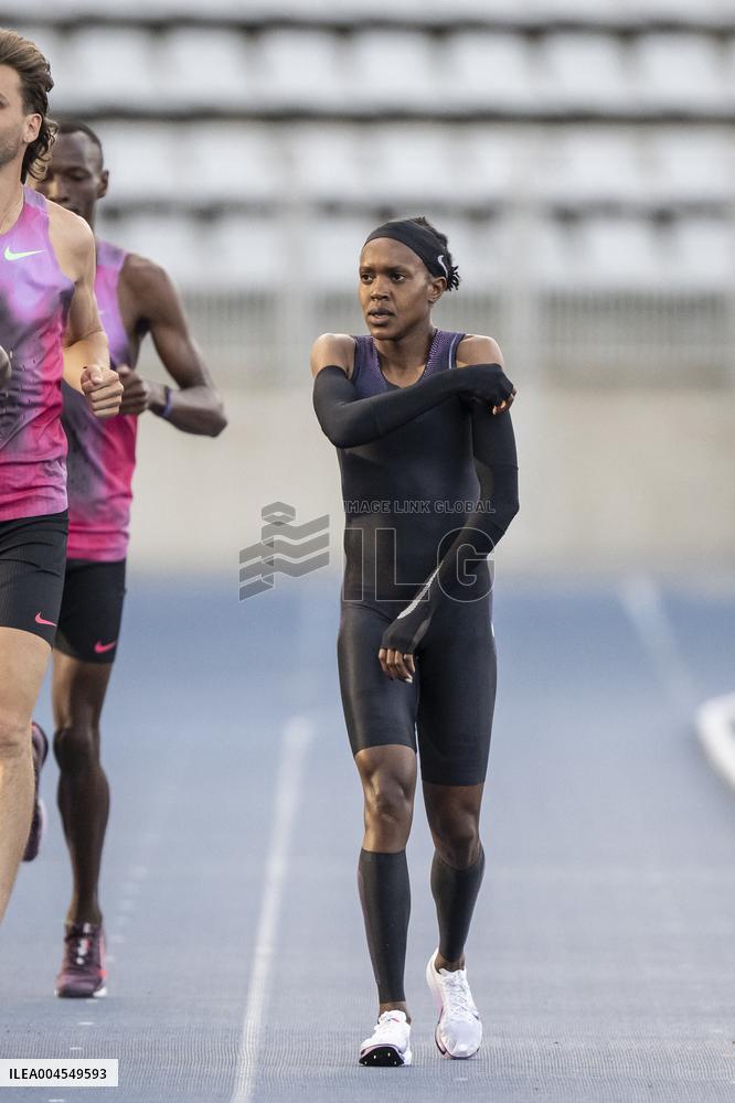 Kenya's Faith Kipyegon during the "Breaking4" event - Paris